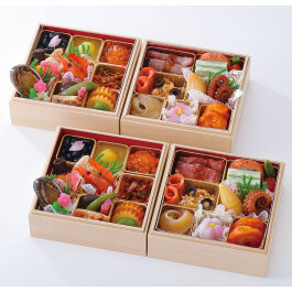 和洋中個食二段二客「福福」(お膳敷紙・祝い箸 華紅 各2セット付)