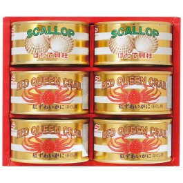 国産紅ずわいがに・ほたて缶詰詰合せ