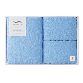 今治産唐花ジャカードタオルセットブルー