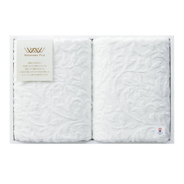 今治産唐花ジャカードフェイスタオルセットオフホワイト