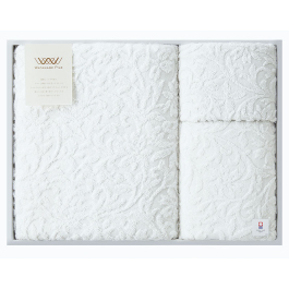 今治産唐花ジャカードタオルセットオフホワイト