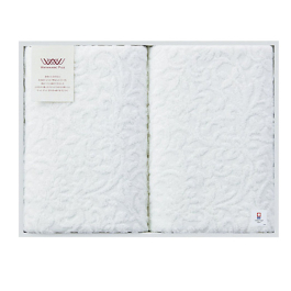 今治産唐花ジャカードバスタオルセットオフホワイト