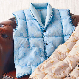 羽毛入りポンチョ ブルー