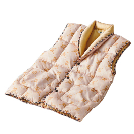 羽毛入りポンチョ ベージュ