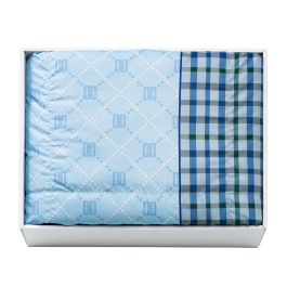 ウォッシャブル羽毛肌掛けふとんブルー