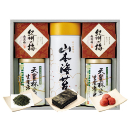 焼海苔・銘茶・梅干詰合せ