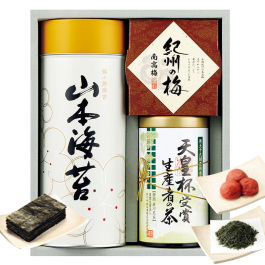焼海苔・銘茶・梅干詰合せ
