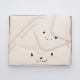 かくれんぼ フラットおくるみ・ウォッシュタオルセット アイボリー