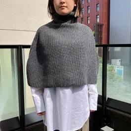 ラムウールポンチョ チャコール