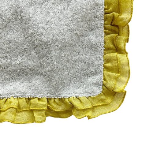 〈BORGO DELLE TOVAGLIE（ボルゴ デレ トヴァーリエ）〉フリルハンドタオル mastic/oil